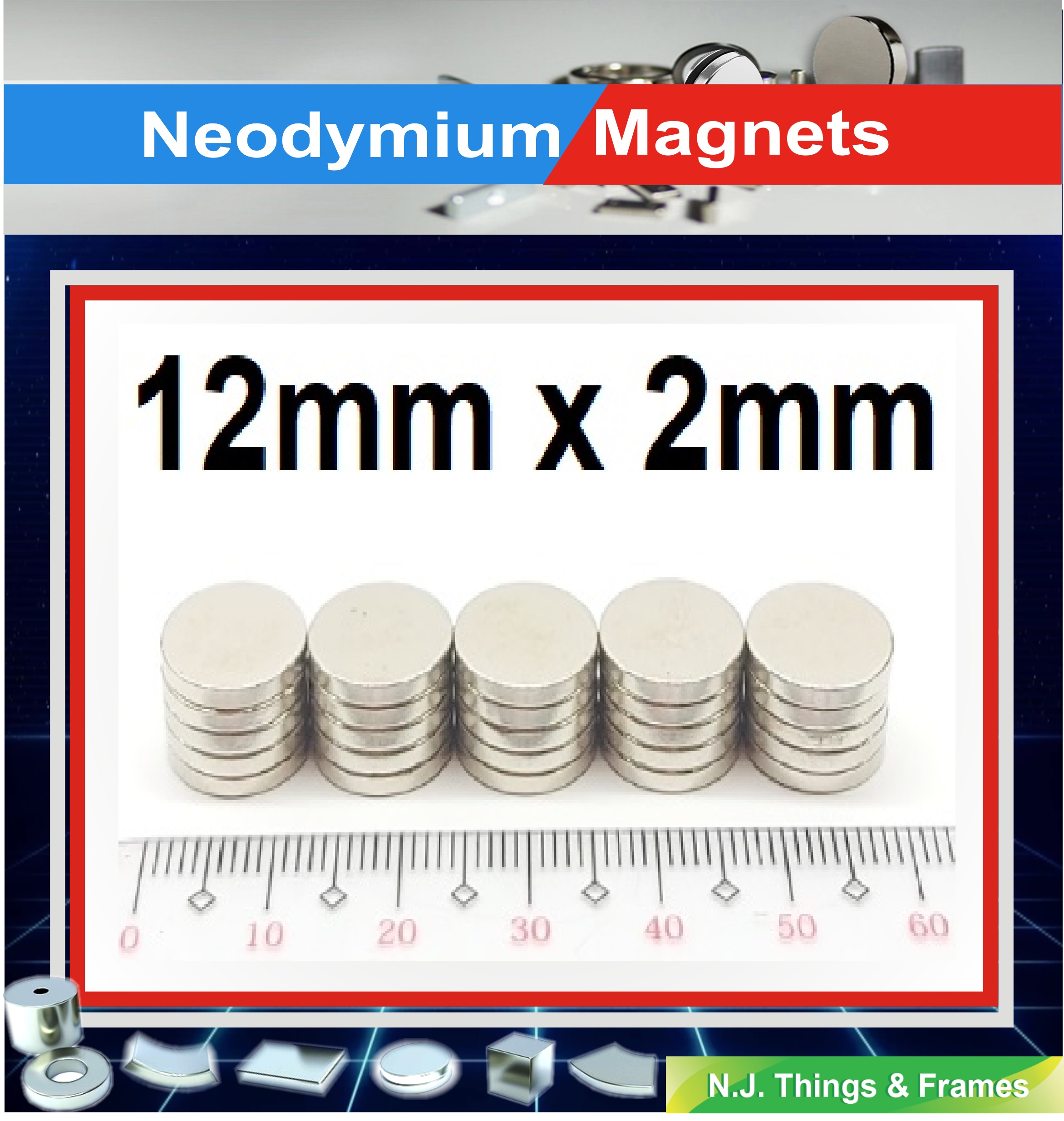 25PCS N50 12mm X 1mm Super Strong Round Disc Magnets Rare Earth Neodymium magnet 