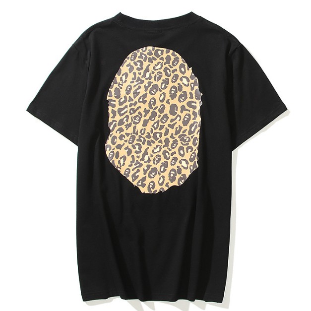 A142) 21SS Baru BAPE Leopard Ape Kepala Kaus Kamuflase Pria Wanita