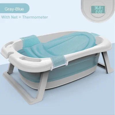 Baby Shower Bath Tub Newborn Safety Non-Slip Bath with Soft Cushion and Temperature Sensing