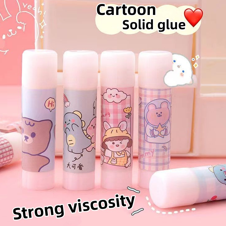 Cartoon Solid Glue Sticks, School Kawaii Cute Slime Glues