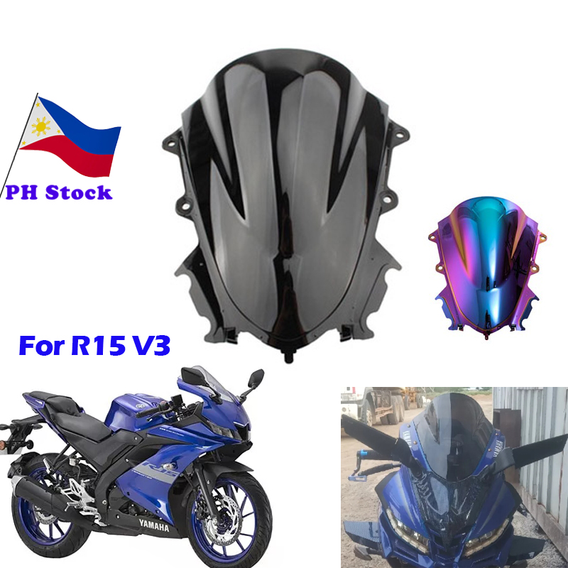 Yellow R15 V2 Double Bubble Visor Harp Modz Full Bubble Visor