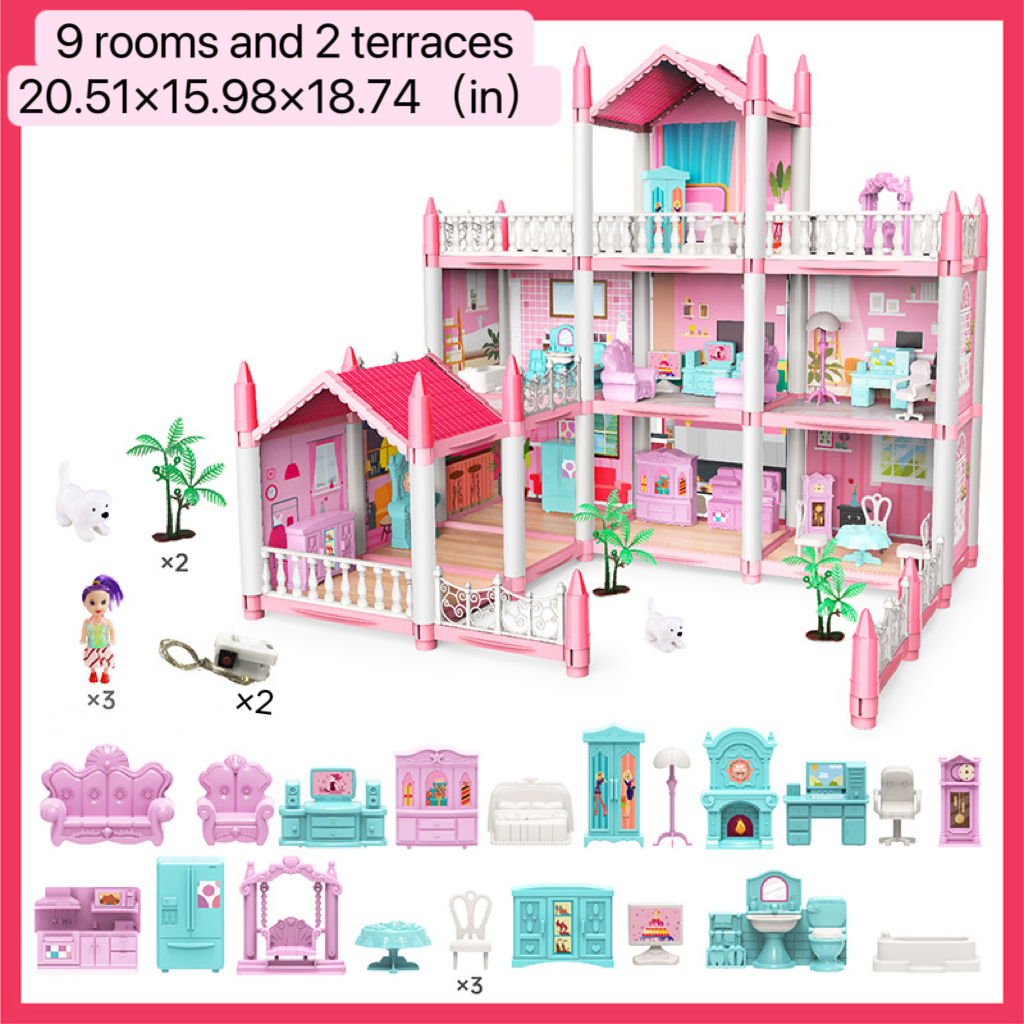 Dollhouse For 7 Years Old DIY Doll House Big SizeToy 6 Room/14 Room
