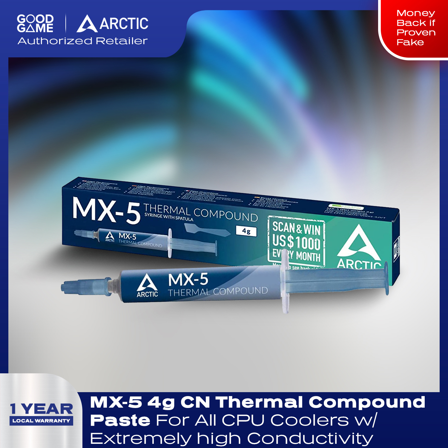 Arctic MX5 4g CN Thermal Compound Paste For ALL CPU Coolers with