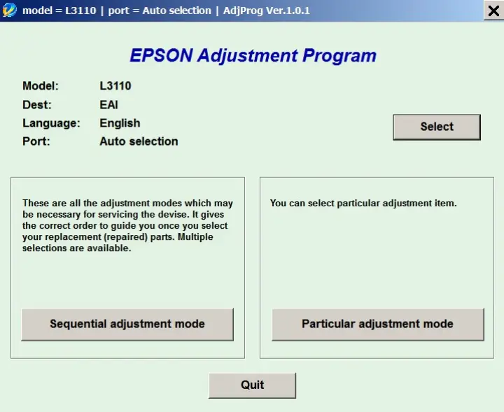 online epson l3110 resetter