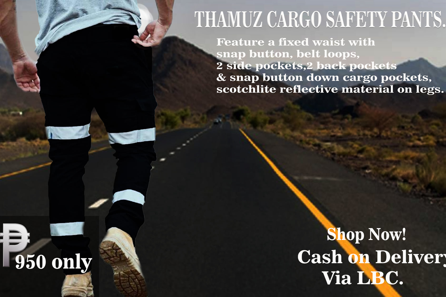 THAMUZ, 6 Pocket reflectorized safety pants