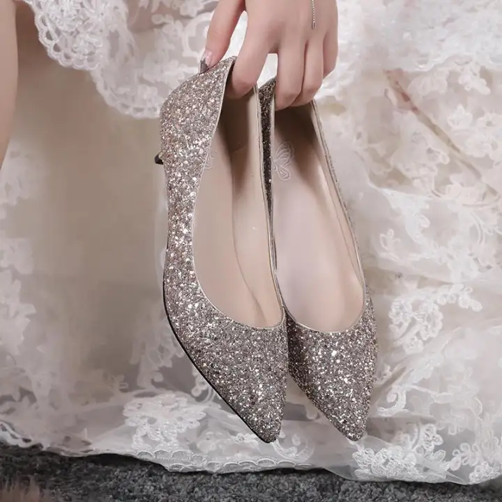 glass wedding shoes