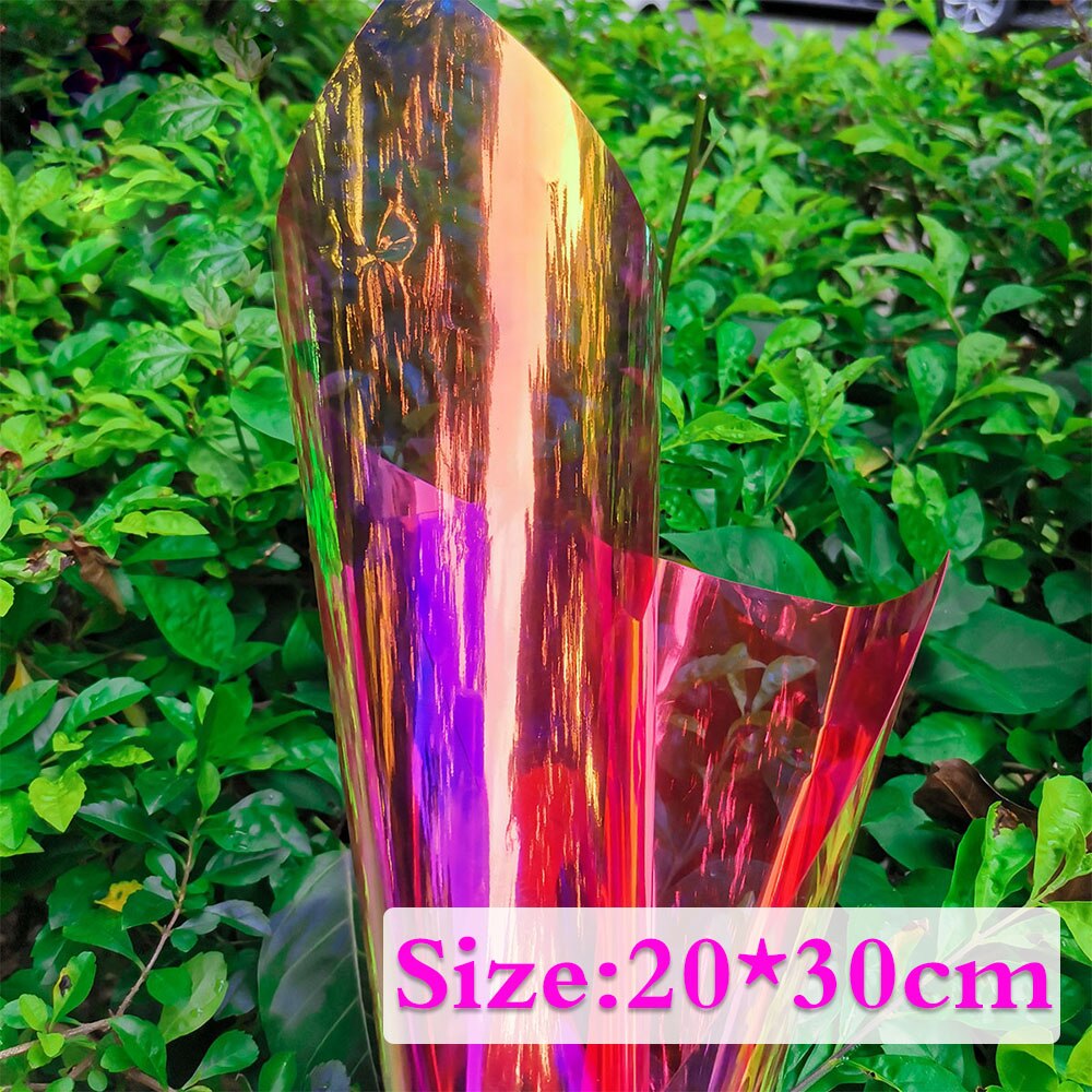 A4 Multicolor Iridescent Holographic Clear Transparent PVC Fabric