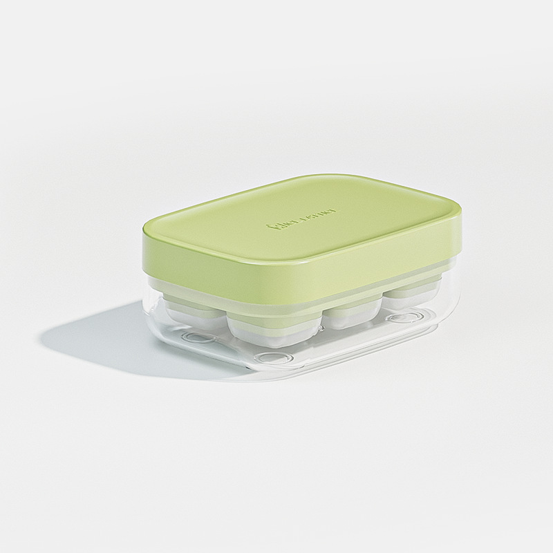 simpletome ONE PRESS RELEASE Ice Cube Trays With Lid, Bin, Scoop and Plate