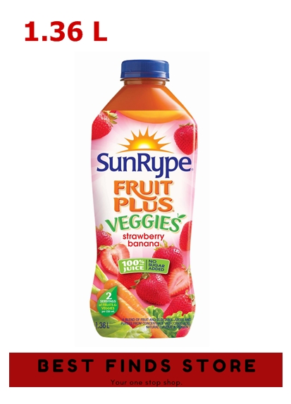 SunRype No Sugar Added Strawberry Banana Fruit Plus Veggies 100