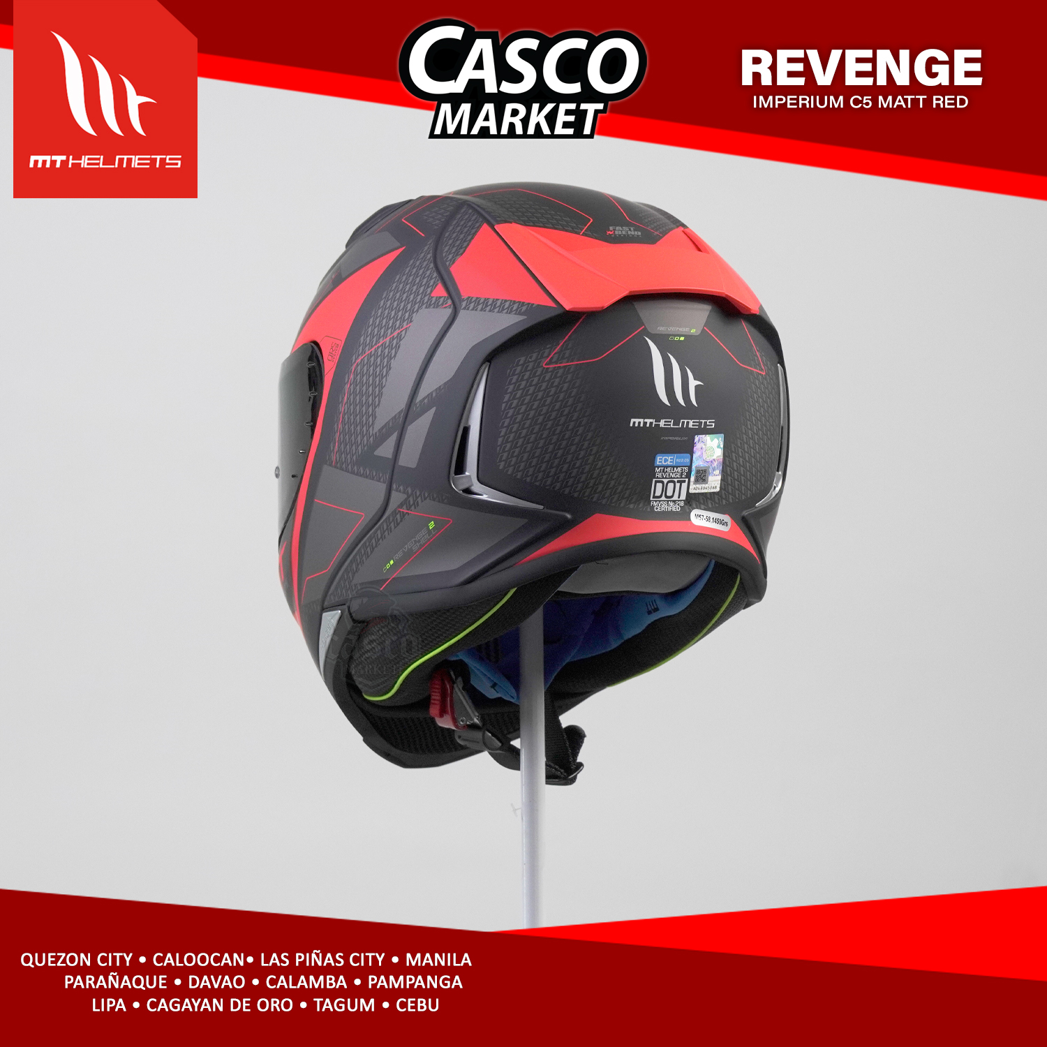 MT Helmet Revenge 2 Imperium Gloss Red - Wroom