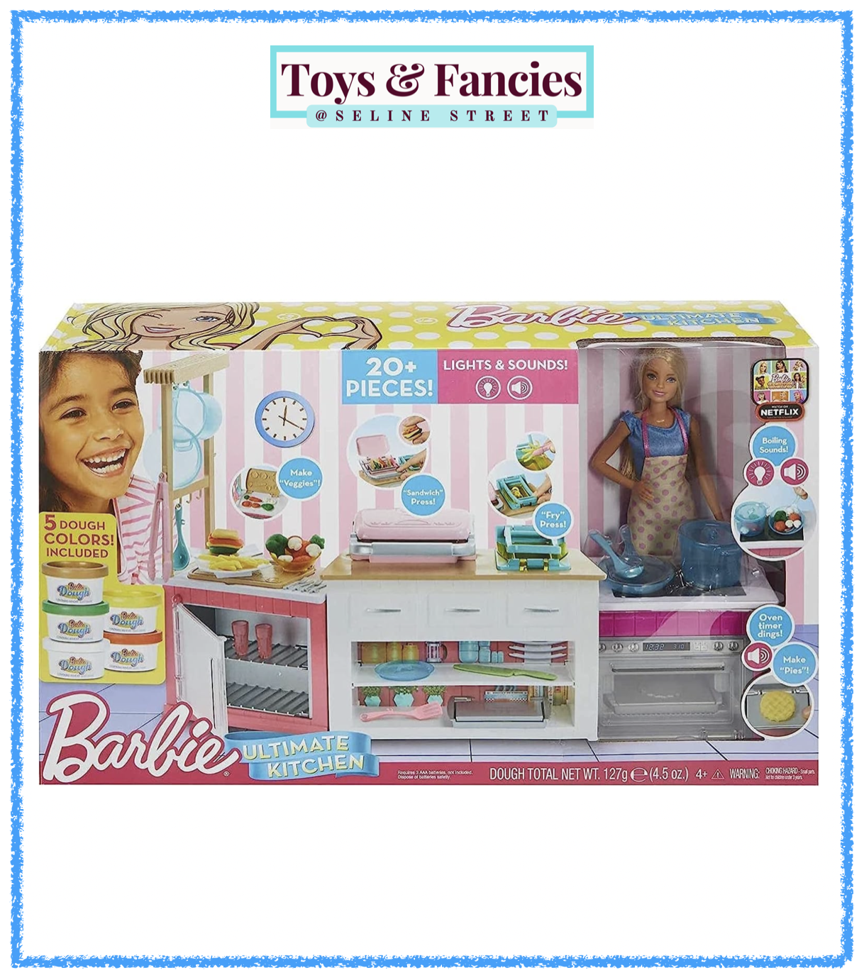 Barbie ultimate baking best sale kitchen & doll playset