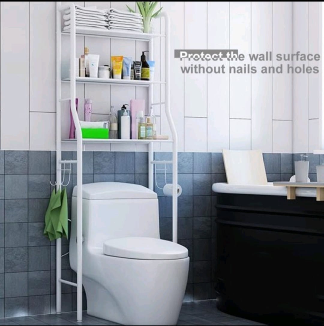 Smart Organizer Bathroom Over Toilet Storage Rack Upper Curved Toilet Rack Lazada PH