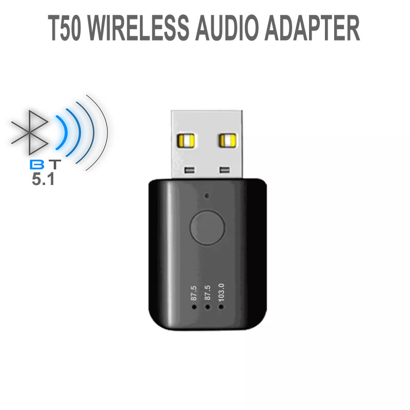 USB Wireless Bluetooth 5.1 AUDIO TRANSMITTER RECEIVER 2 In 1 ADAPTER ...