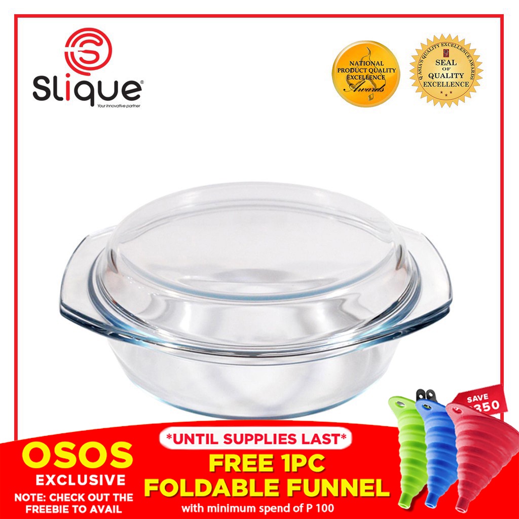 SLIQUE Premium Borosilicate Glass Baking Dish Tray Bake Microwaveable ...