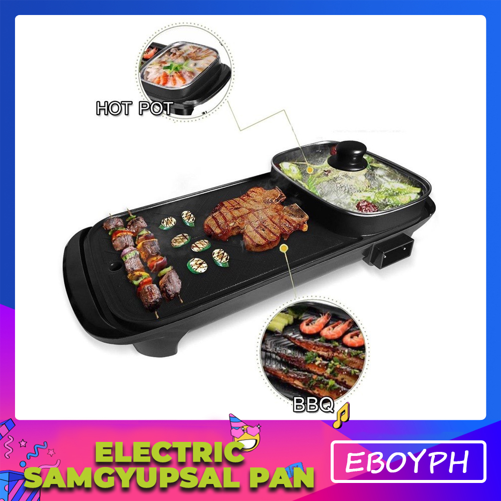 EBOYPH Electric Grill Pan Samgyupsal with Hotpot BBQ Grill Motor