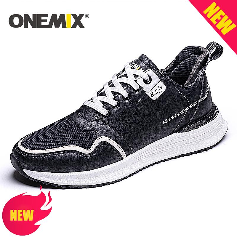 leather upper running shoes