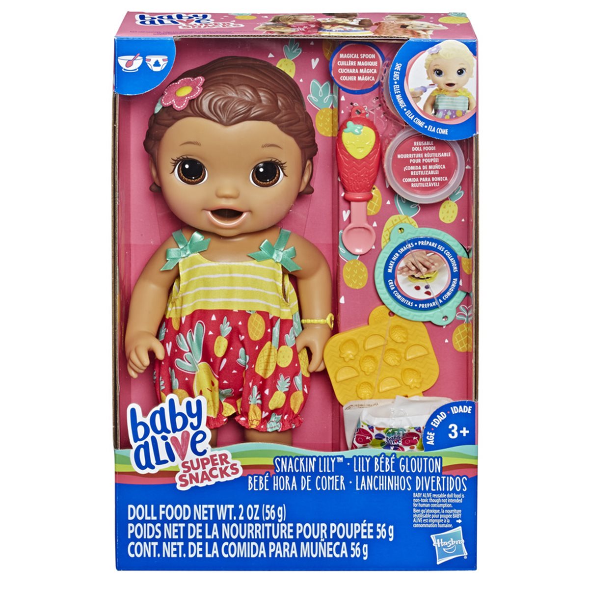 Baby Alive Super Snacks Snackin Luke Boy Doll Blonde Hair /& Blue Outfit NEW