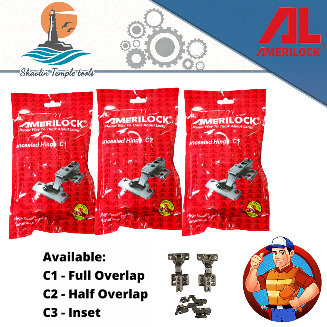 AMERILOCK CONCEALED HINGES 1 PAIR c1 (overlap), C2 (half overlap), C3