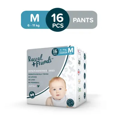 RASCAL + FRIENDS Pants Convenience Pack MEDIUM (6-11 kgs) - 16 pcs x 1 (16pcs) - Diaper Pants
