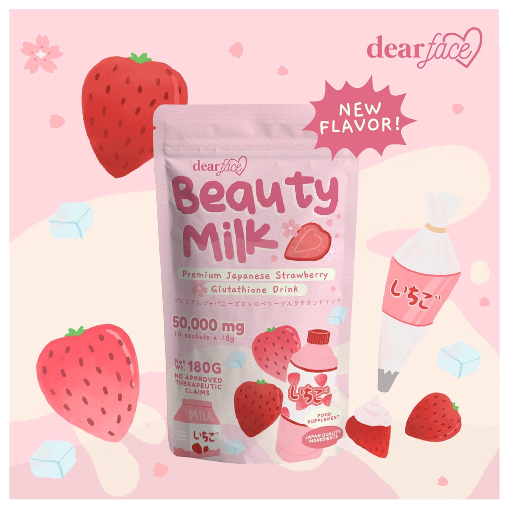 Beauty Milk Strawberry Glutathione Drink Collagen Drink Ichigo and