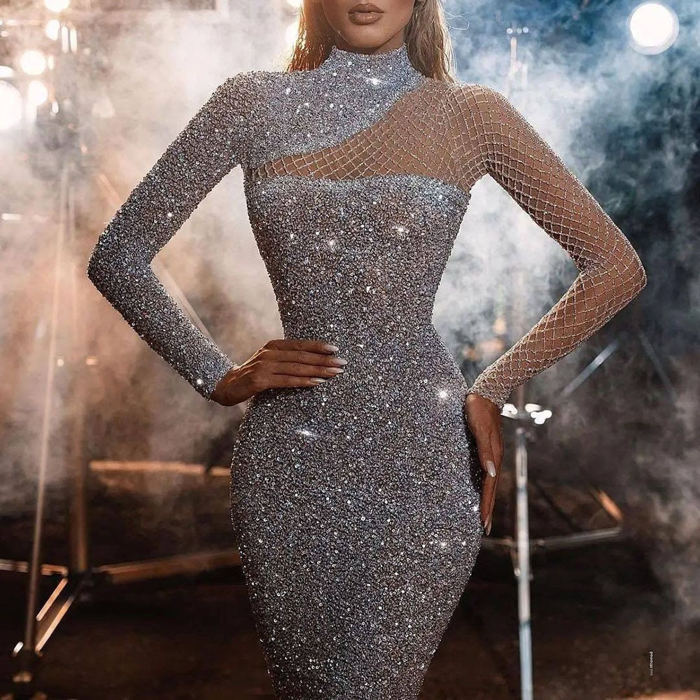 2022 Luxury Silver Color Evening 