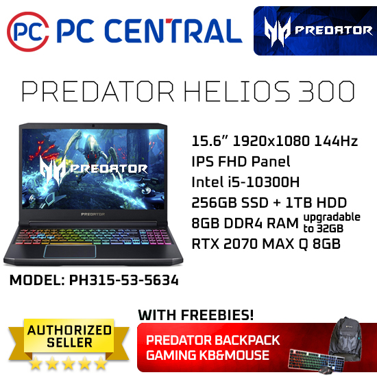 Acer Predator Helios 300 (PH315-53-5634) Intel i5 10th Gen RTX