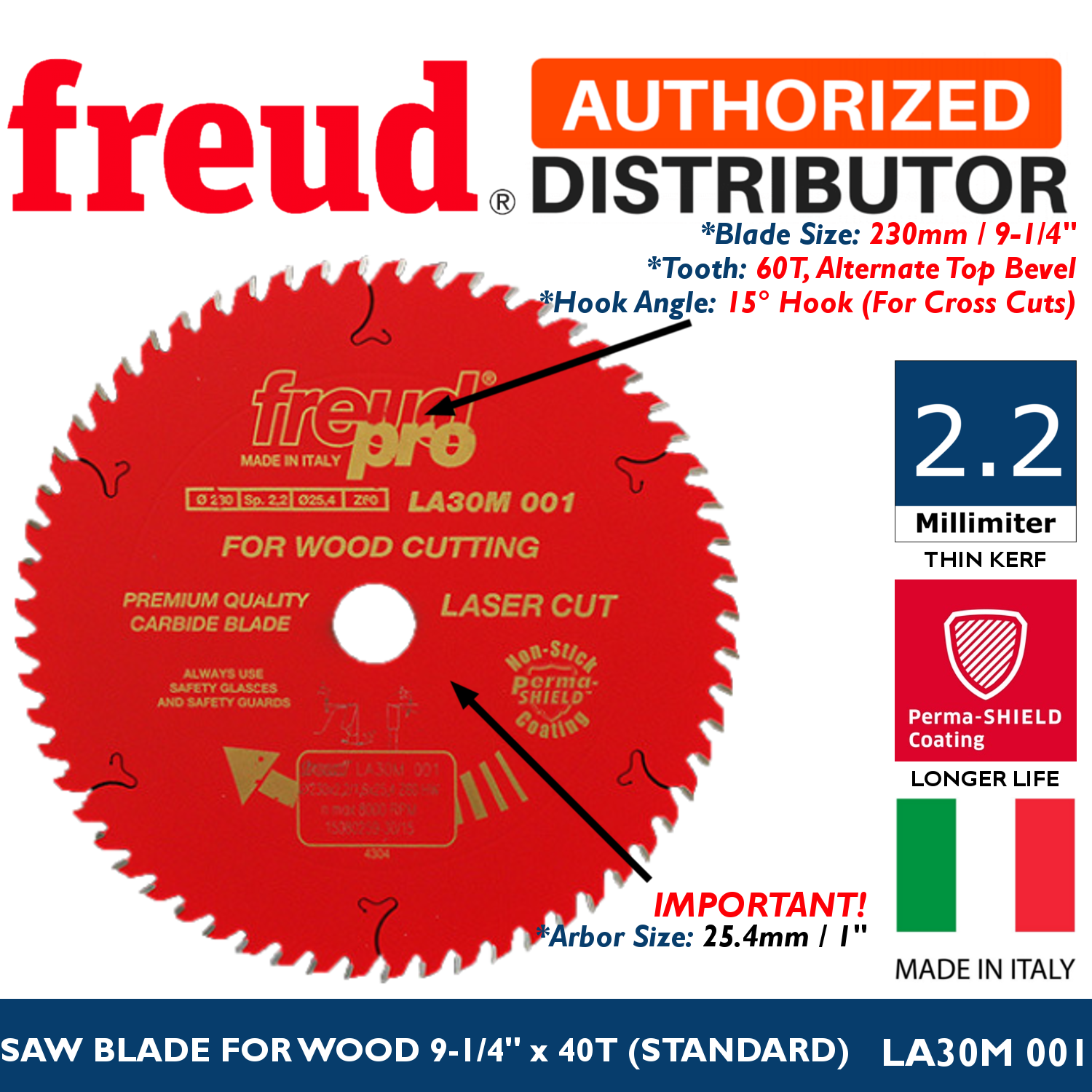 table saw blade sizes