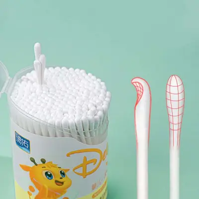 GLEOITE Newborn Soft Double Head Baby Care Tool Cleaning Nail Disposable Cotton Swab Cotton Pads Paper Sticks Cotton Buds