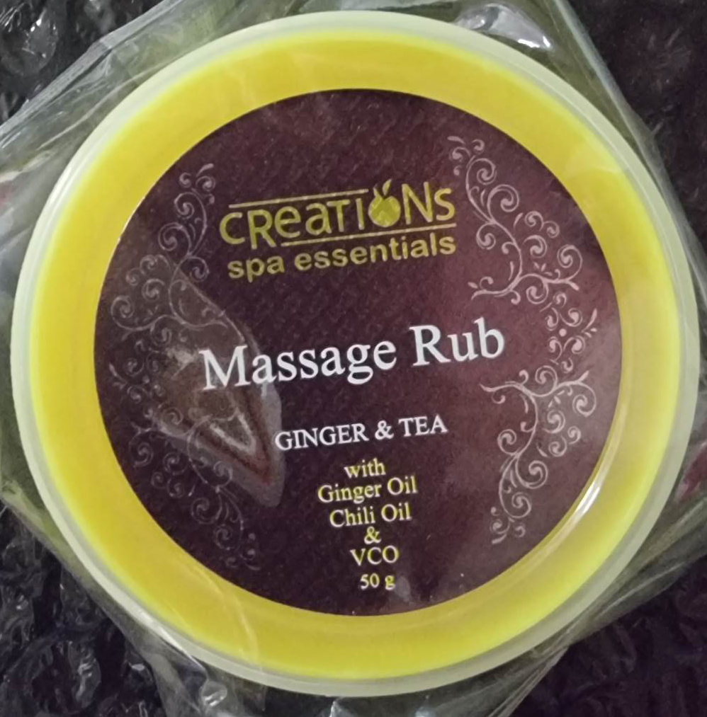 Creations Spa Essentials MASSAGE RUB GINGER & TEA/Yellow 50g (Old label