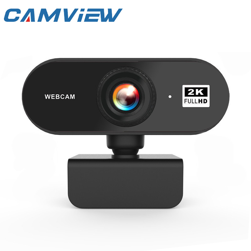 CAMVIEW Webcam for PC Laptop Online Class 2K HD USB Web Camera