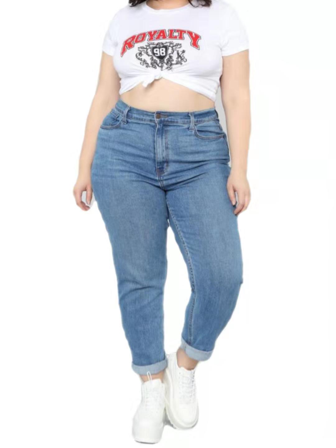 high waisted plus size mom jeans