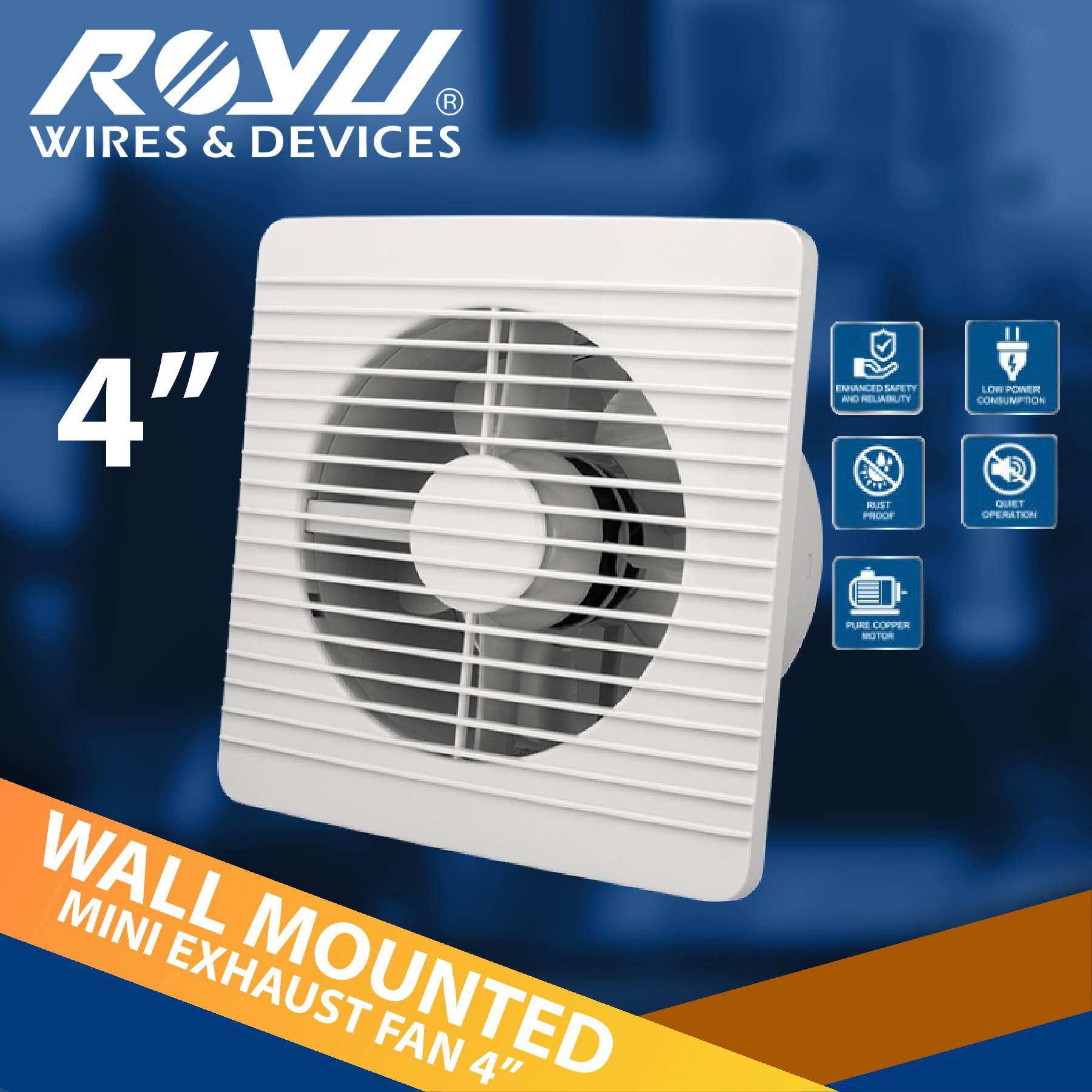 Royu Wall Mounted Exhaust Fan 4 REFW18 