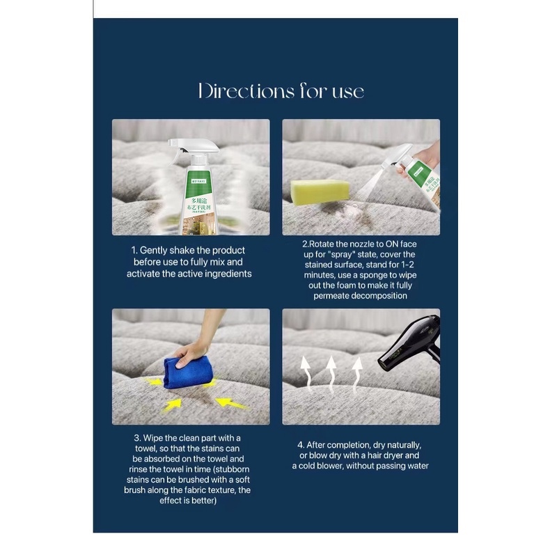 Sofa Cleaner for Fabric No Washing Save dirty sofa Effective