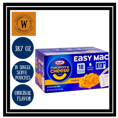 KRAFT Easy Mac Original Flavor Macaroni & Cheese, 18 Pouches Inside