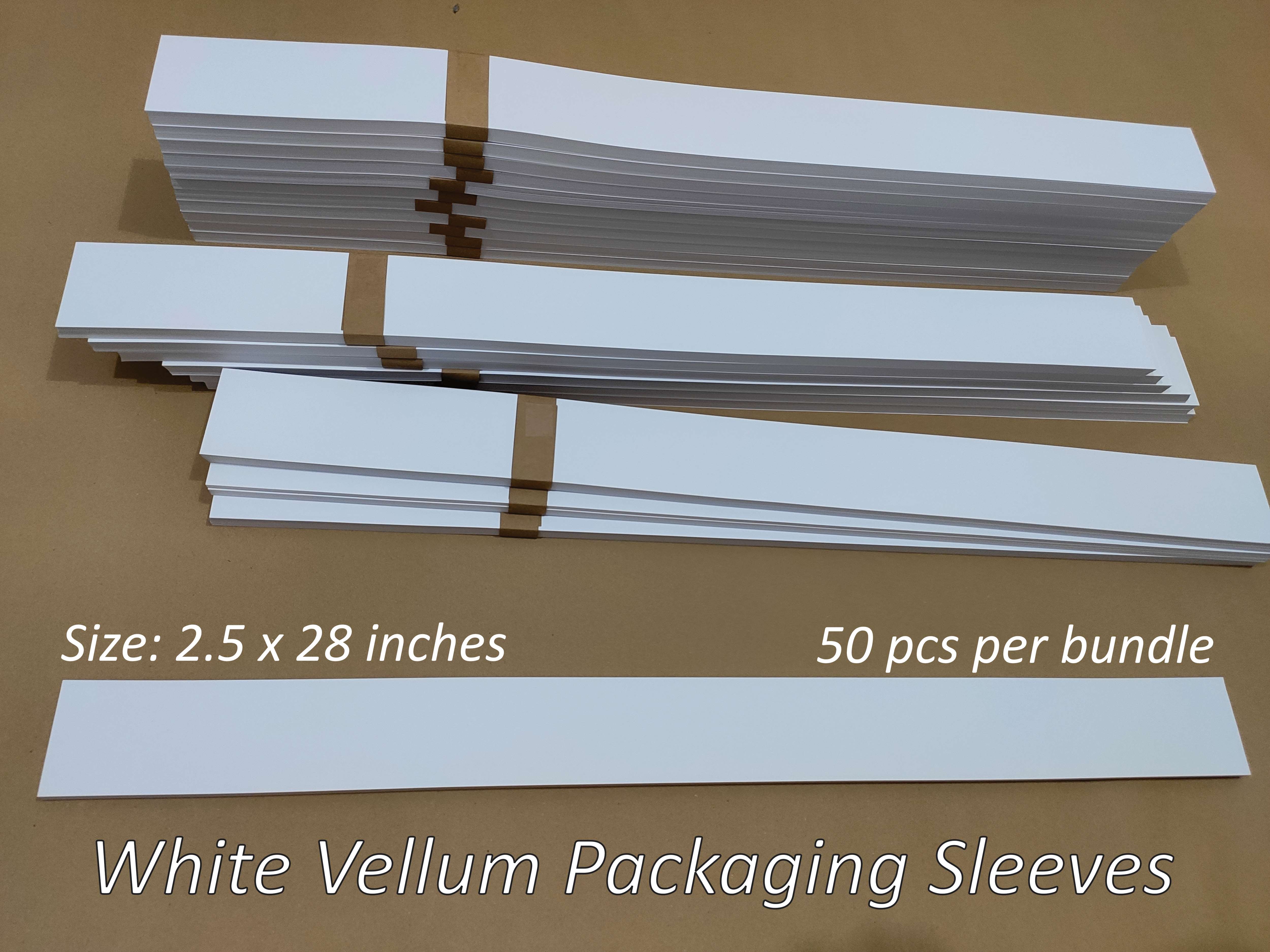 White Vellum Packaging Sleeves (2.5 x 28 inches) Lazada PH