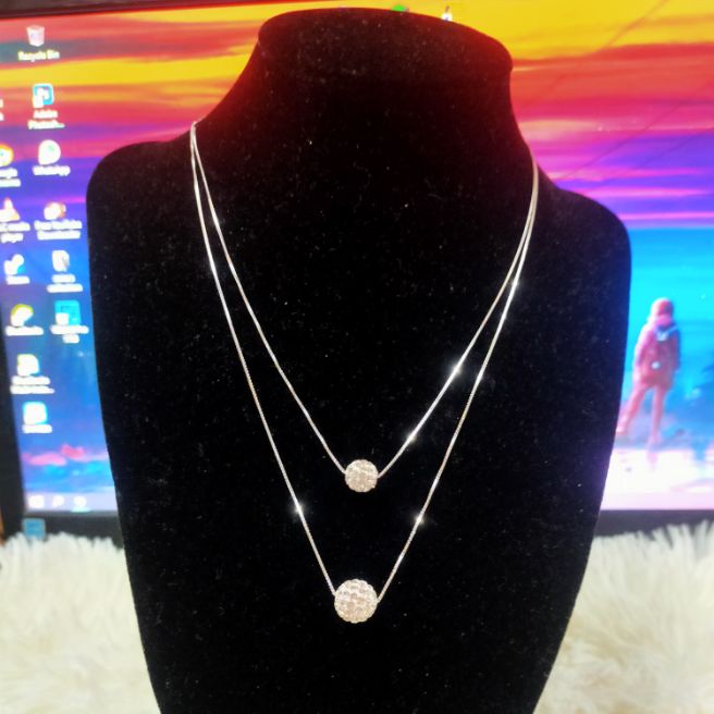 LADIES NECKLACE DUAL CHAIN AND PENDANT 