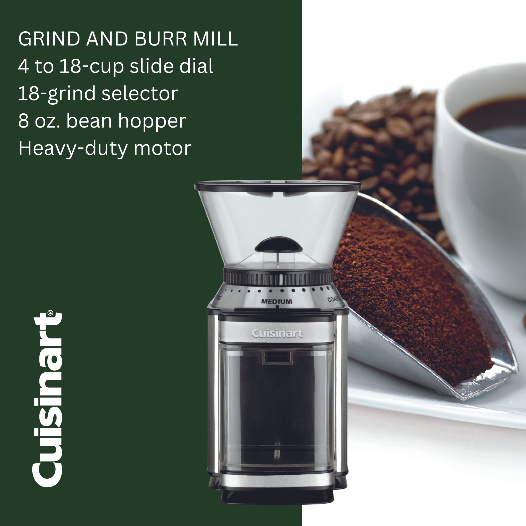 Dbm-8 Manual Cuisinart DBM-8P1 Burr Coffee Grinder 18-Grind