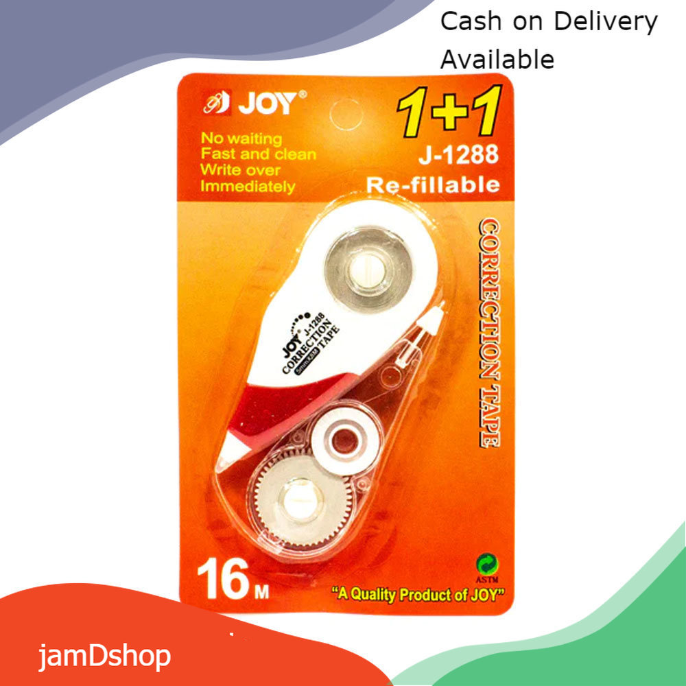 JOY CORRECTION TAPE J1288 1+1 (Refillable) 16meters No waiting Fast and Clean Write