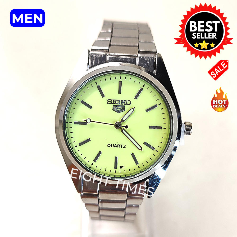 Seiko 5 SILVER Automatic Watch For MEN Luminous Glow in the Dark Japan  Movement | Lazada PH