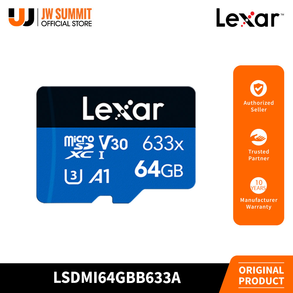 Lexar High Performance 633x SDXC 64GB Micro SD Card LSDMI64GBB633A ...