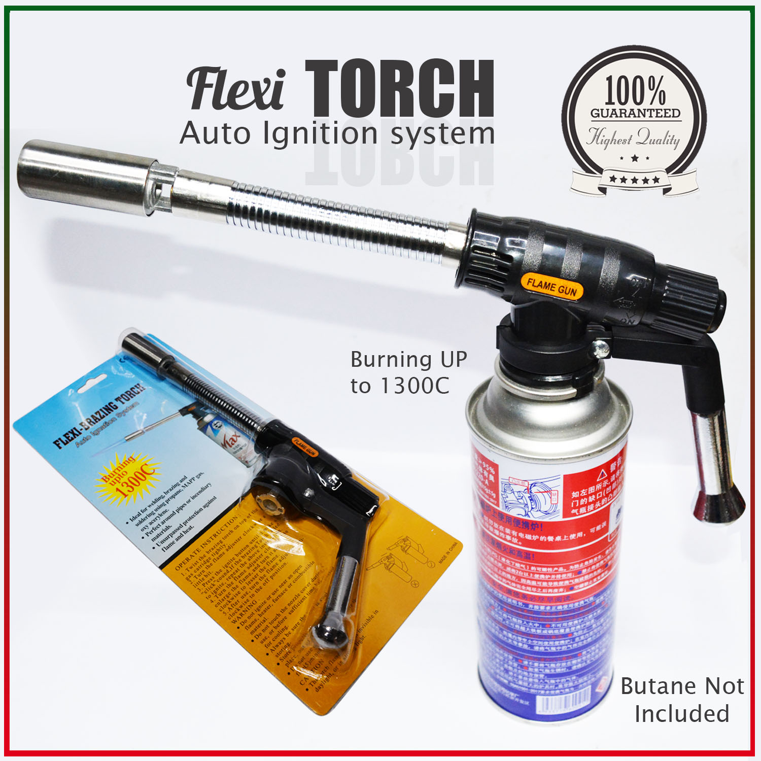 Handheld Butane Torch Gun FLEXI BRAZING TORCH Portable Copper Welding