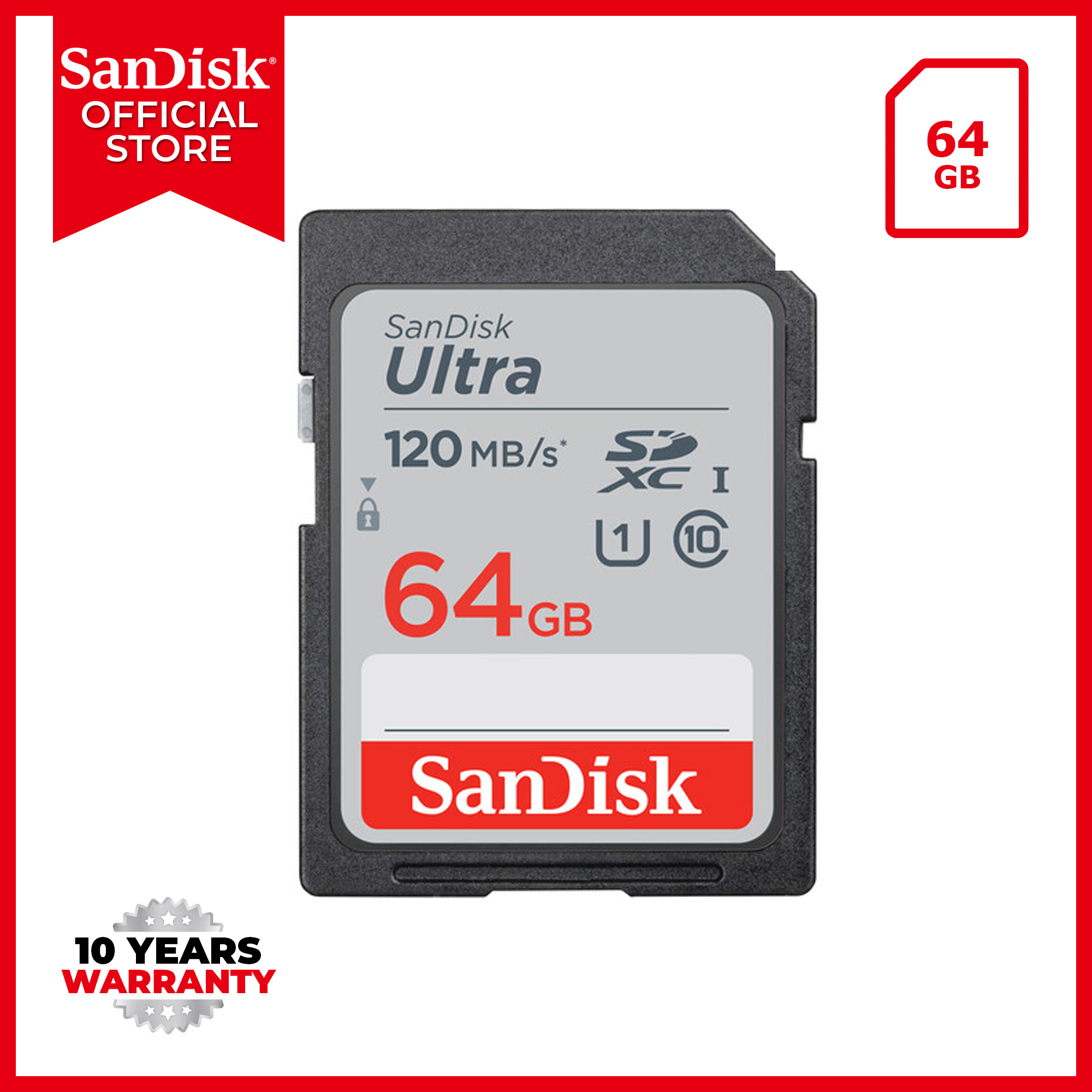 SanDisk Ultra SDXC Class 10 UHS-I 64GB Memory Card SDSDUN4-064G-GN6IN  (Speed up to 120MB/s) | Lazada PH