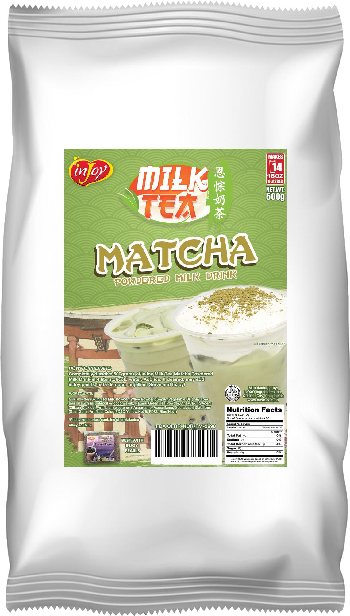 inJoy Matcha Milk Tea 500g Instant Powdered Milk Tea Drink review and