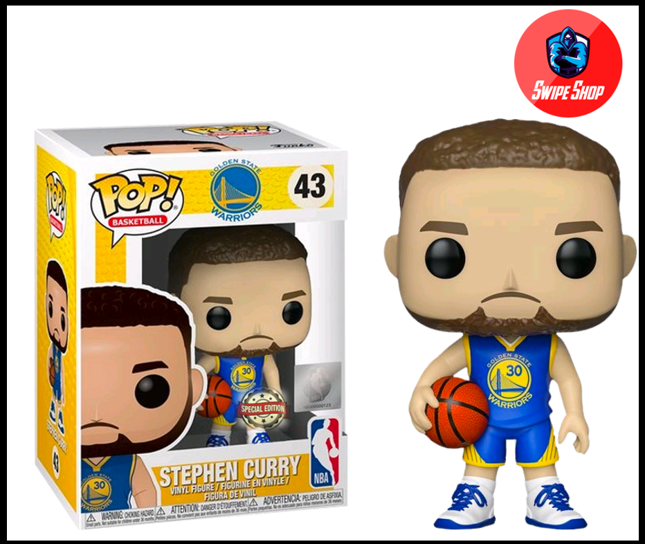 Funko Pop Stephen Curry Golden State Warriors Blue Jersey NBA Exclusive 43