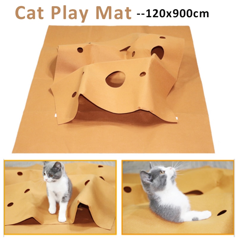 2ชั้นแมวเสื่อเล่นกิจกรรมการโต้ตอบแบบสนุกสนาน Play ทนต่อการขีดข่วนของเล่นสีน้ำตาล Bite Pad ทนต่อการขีดข่วนของเล่น