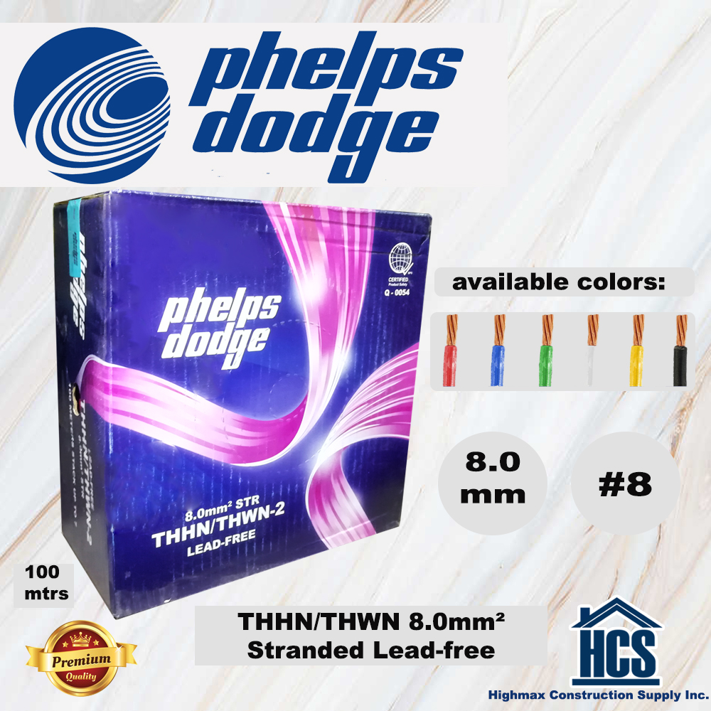 Phelps Dodge Stranded Wire THHN/THWN2 Lead Free 8.0mm² 8 Lazada PH