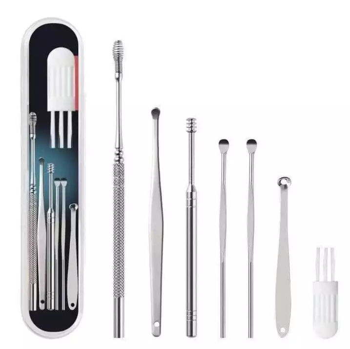 6pcs Cleaning Remover Ear Curette Spiral Ear Spoon Earpick Ear Cleaning