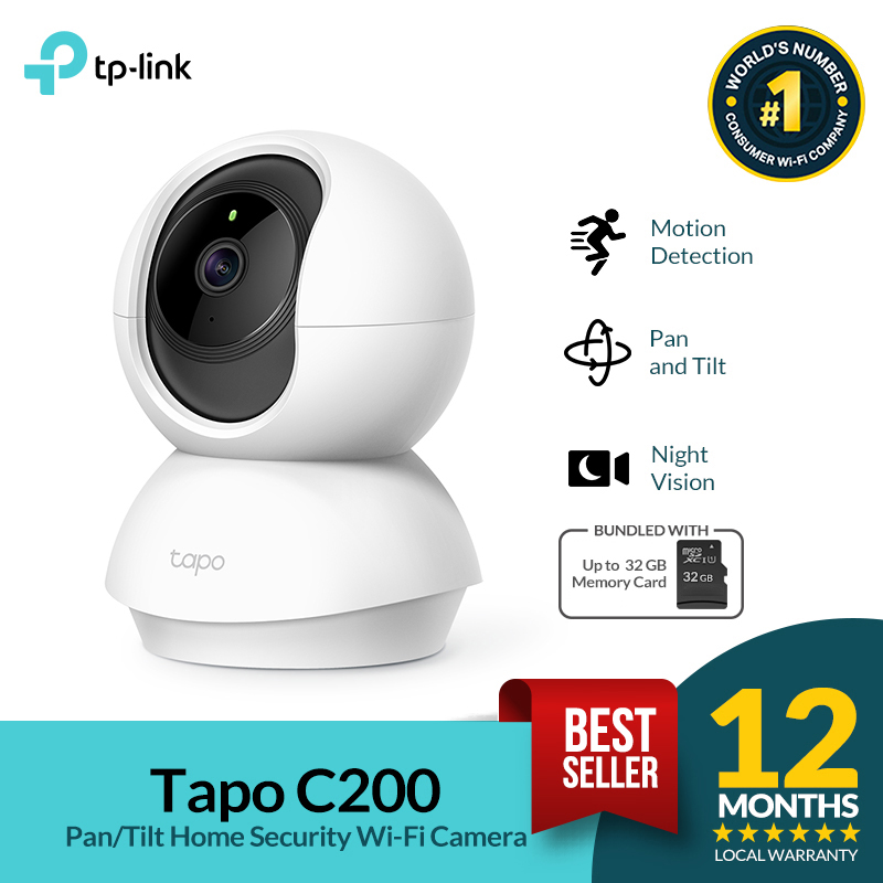 TP-Link Wi-Fi Camera Tapo C200 Pan/Tilt Home Security Wi-Fi Camera - 18  Months Brand Warranty