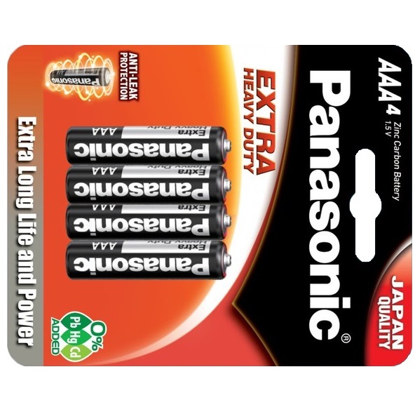 4pc Panasonic AAA Batteries Super Heavy Duty Power Carbon Zinc Triple A  Battery 1.5v
