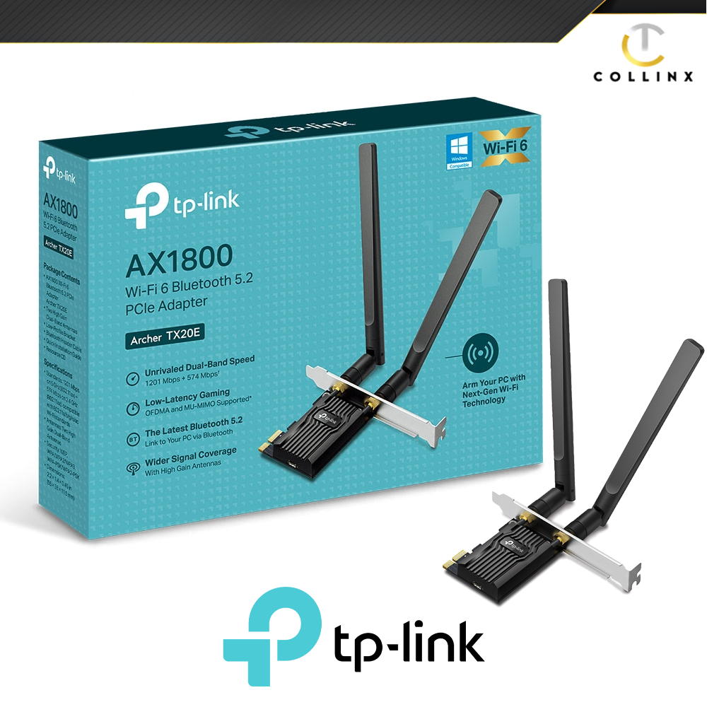 Tx20e TPLINK ARCHER TX20E AX1800 WIFI 6 BLUETOOTH 5.2 PCIE ADAPTER ...